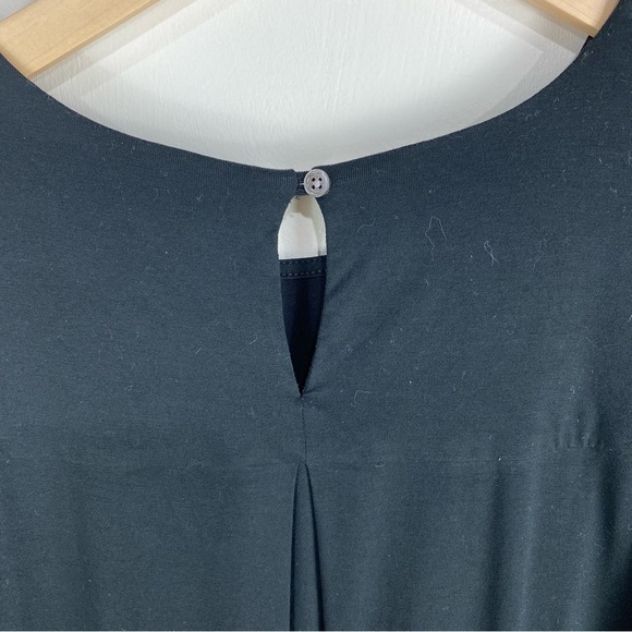 J. Jill Wearever Collection Essential Flowy T-Shirt Mini Dress Black Size Large - Picture 4 of 5